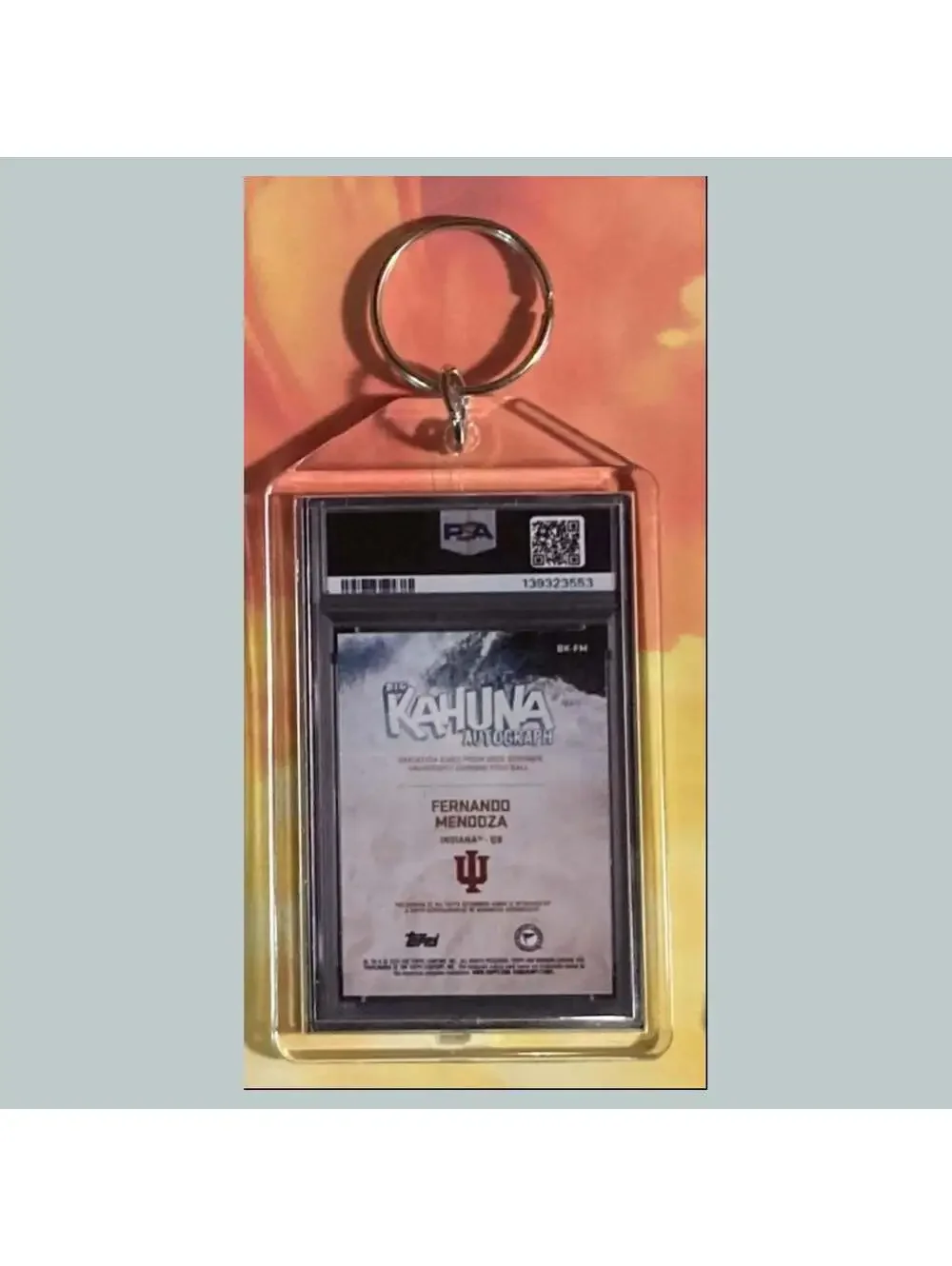 3732 Fernando Mendoza 2025 Bowman U Kahuna Auto Custom Hand Made Keychain